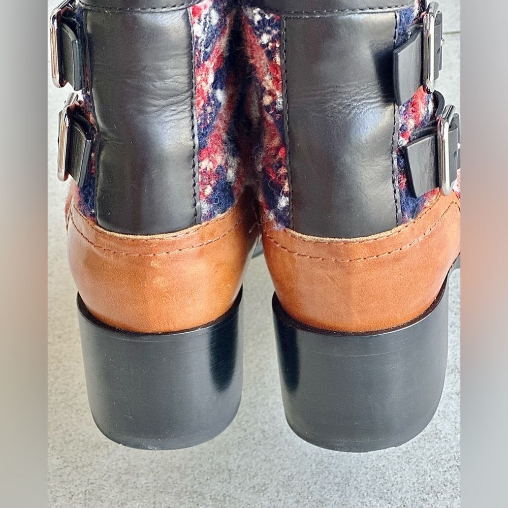 CHANEL 2017 Lambskin & Tweed Pattern Ankle Black Boots Size 40 - Picture 9 of 14